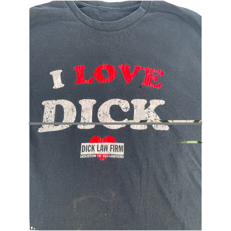 Mens Black “I Love Dick” Print T-Shirt Size Xl