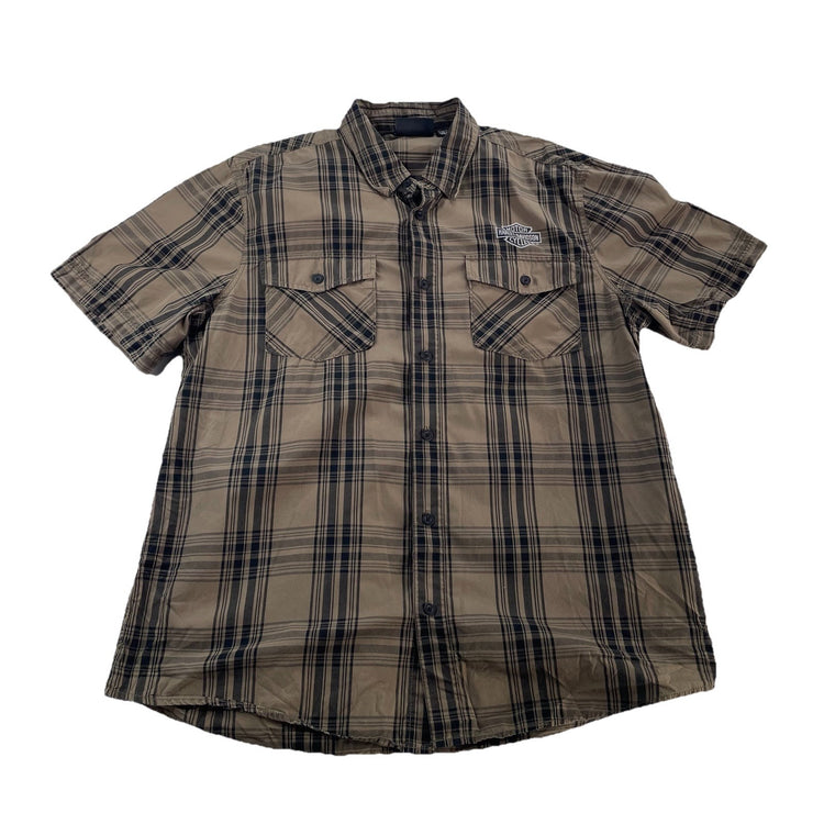Mens Harley Davidson Motor clothes Plaid Button-Down Shirt Size Xl