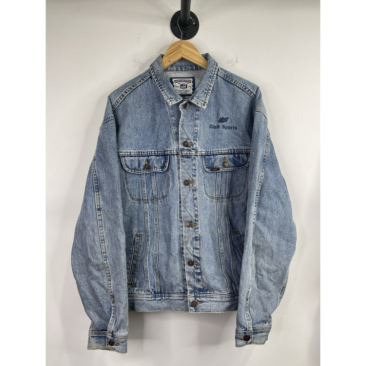 Men’s VTG Lee Blue Light Wash Denim Jean Trucker Jacket Sz XL