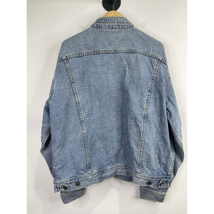Men’s VTG Lee Blue Light Wash Denim Jean Trucker Jacket Sz XL