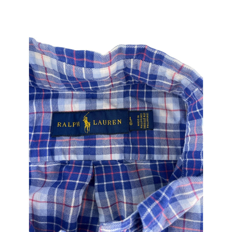 Youth Boys Ralph Lauren Multicolor Plaid Button-Up Shirt Size L