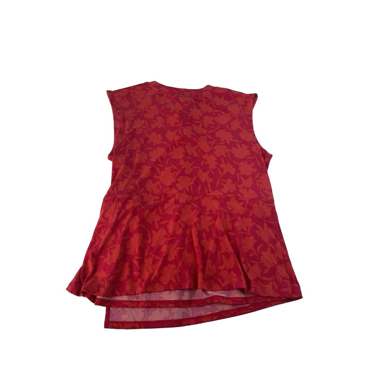 Womens Michael Kors Red Floral Print Sleeveless Blouse Size 2XL
