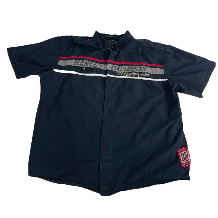 Mens Harley Davidson Motorclothes Mechanic SS Snap-Down Shirt Size 4XL