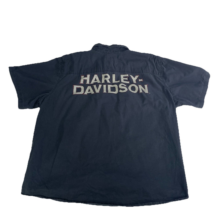 Mens Harley Davidson Motorclothes Mechanic SS Snap-Down Shirt Size 4XL