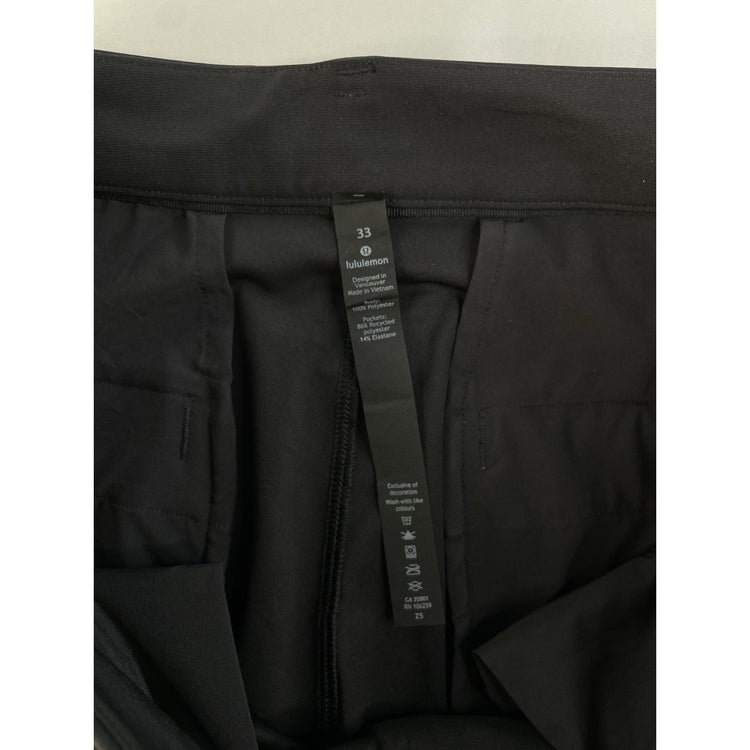 Men's Lululemon Pants Black Tech Fabric Stretch Trousers Size 33