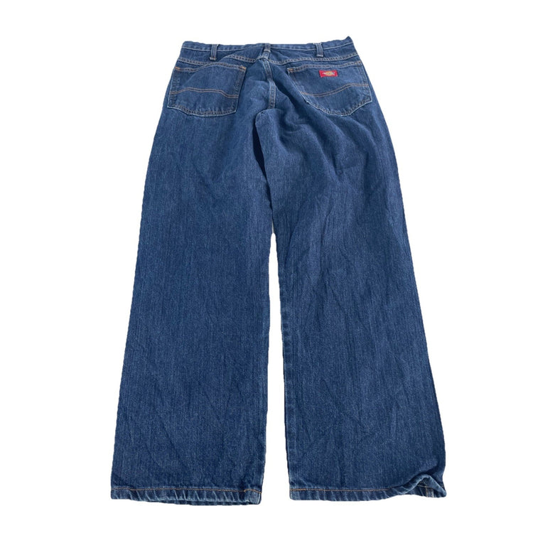 Mens Genuine Dickies Relaxed Straight Denim Blue Jeans Size 33x30