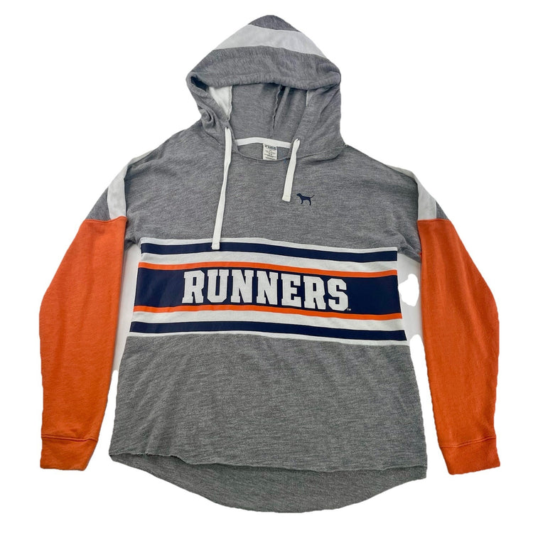 Womens Victoria’s Secret PINK Grey & Orange ‘Runners’ Sweater Size Medium