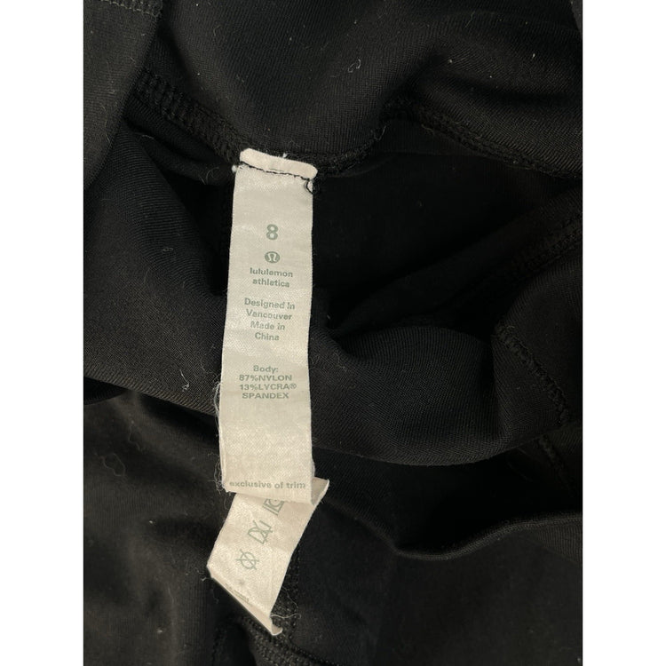Womens Lululemon Black High Rise Athletic Workout Yoga Leggings Pants SIZE 8