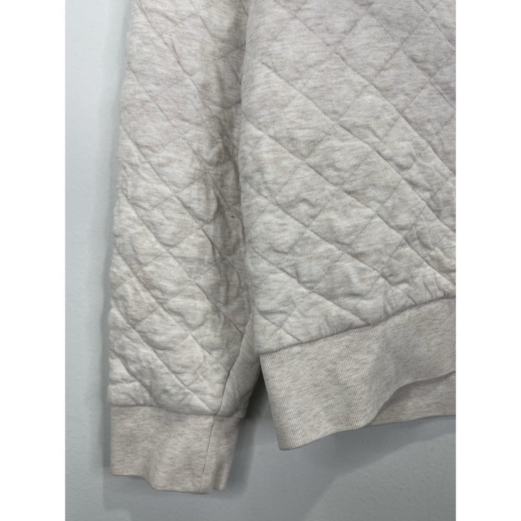 Patagonia Organic Cotton Quilt Crew Sweatshirt TYWH Cream Sz M Top Shirt Crop