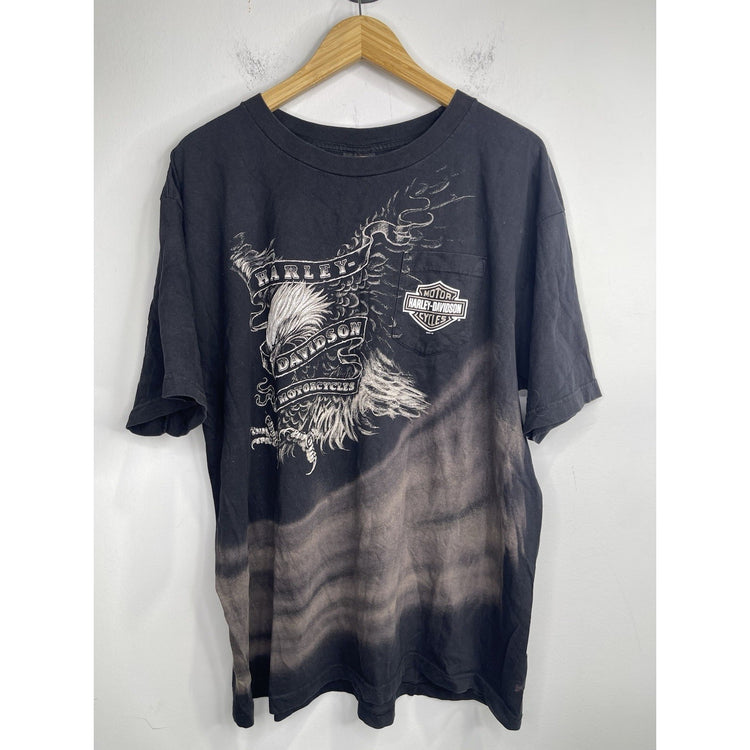 Vintage 2007 Harley Davidson Eagle Graphic Double Sided Men’s T-Shirt Size 2XL