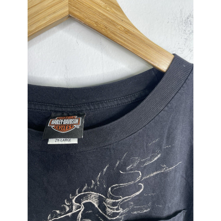 Vintage 2007 Harley Davidson Eagle Graphic Double Sided Men’s T-Shirt Size 2XL