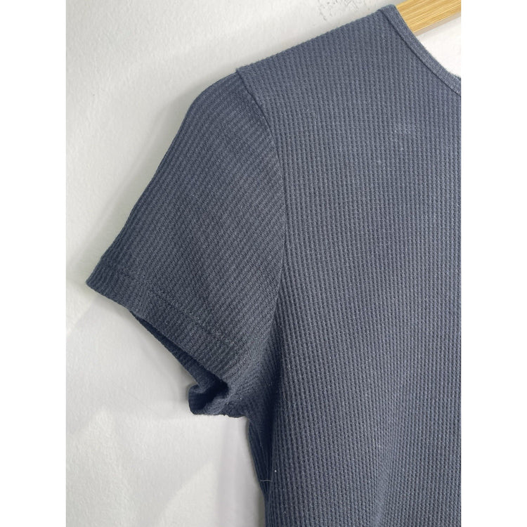 Women’s 2009 Ribbed Harley Davidson Black Studded T Shirt Sz L