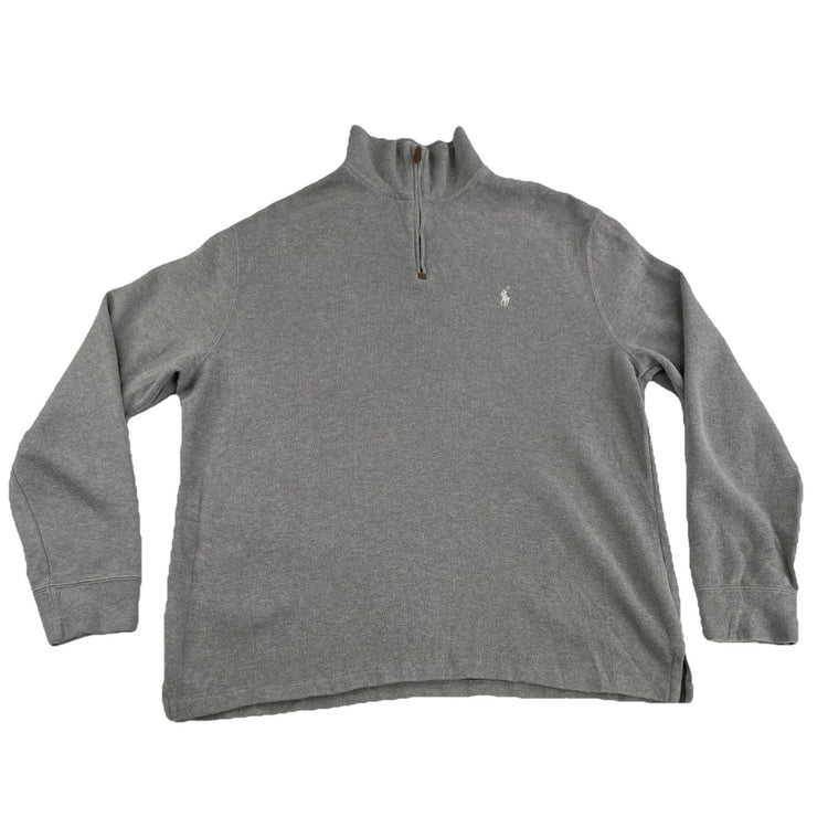 Mens Polo Ralph Lauren Size Large Grey Quarter Zip Sweater