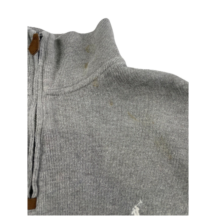 Mens Polo Ralph Lauren Size Large Grey Quarter Zip Sweater