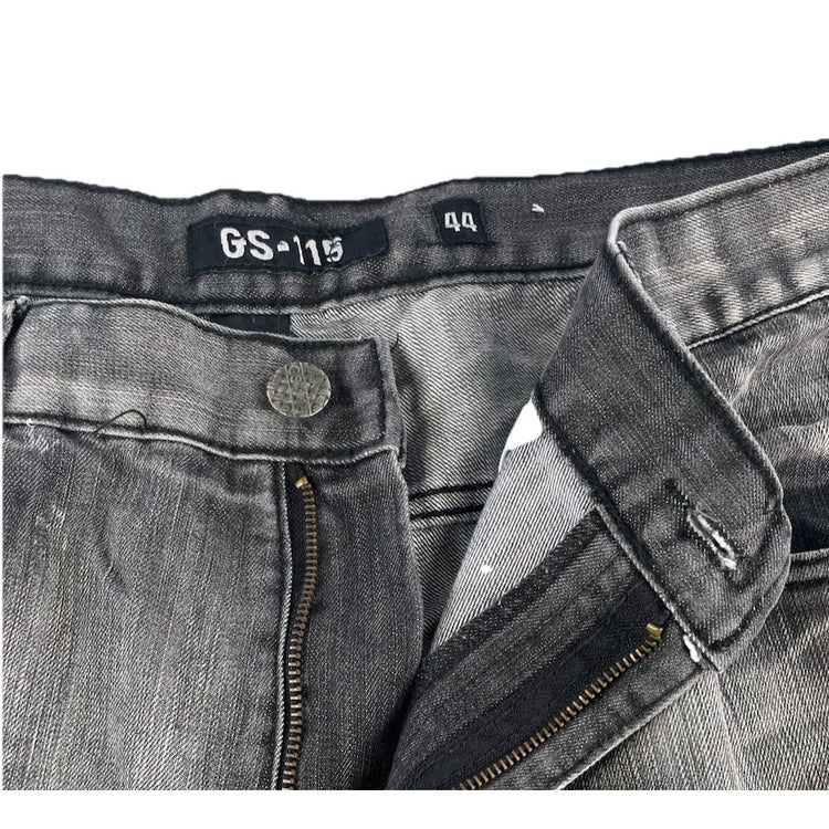 Mens Y2K GS-115 Loose Fit Light Gray Wash Denim Streetwear Jeans Size 44