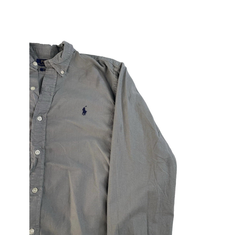 Mens Polo Ralph Lauren Gray Slim Fit Button Down Shirt Size Medium