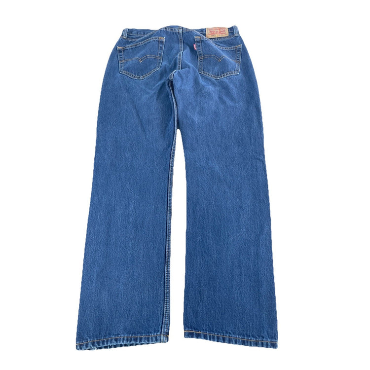 Mens Levis 505 Medium Wash Straight Fit Denim Jeans Size 33x30