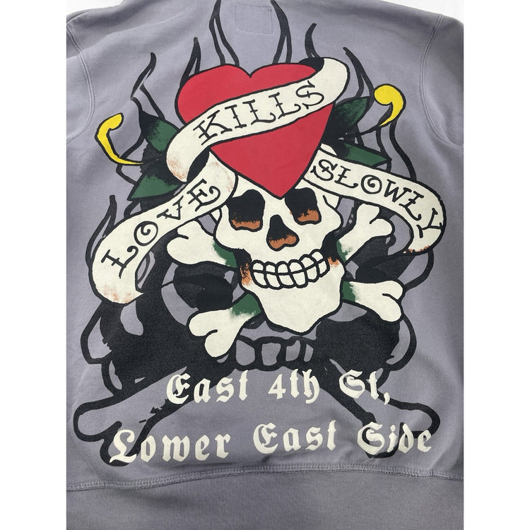 Mens Ed Hardy Just Graphic Zip Up Hoodie Size S