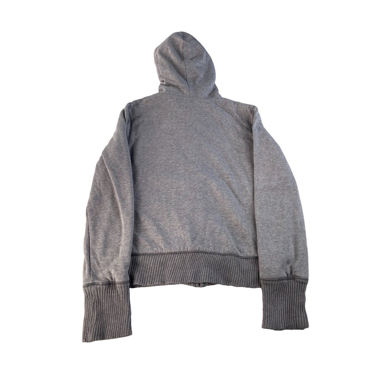 Womens Aeropostale Gray Faux Fur Lined Zip Up Hoodie Size L