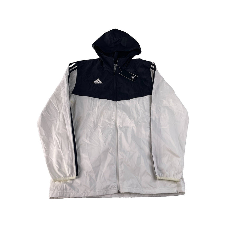 Mens Adidas Black & White Windbreaker Zip Up Jacket Size Medium