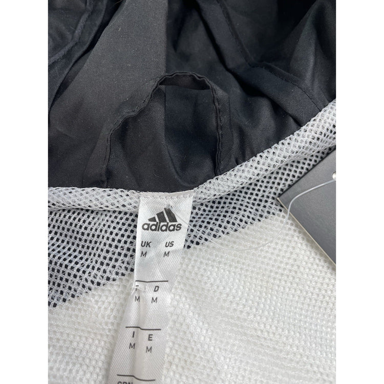 Mens Adidas Black & White Windbreaker Zip Up Jacket Size Medium