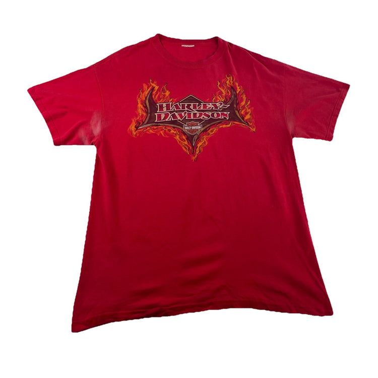 Mens Harley Davidson Basic Red Graphic T-Shirt Size M