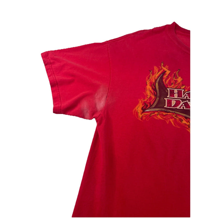 Mens Harley Davidson Basic Red Graphic T-Shirt Size M