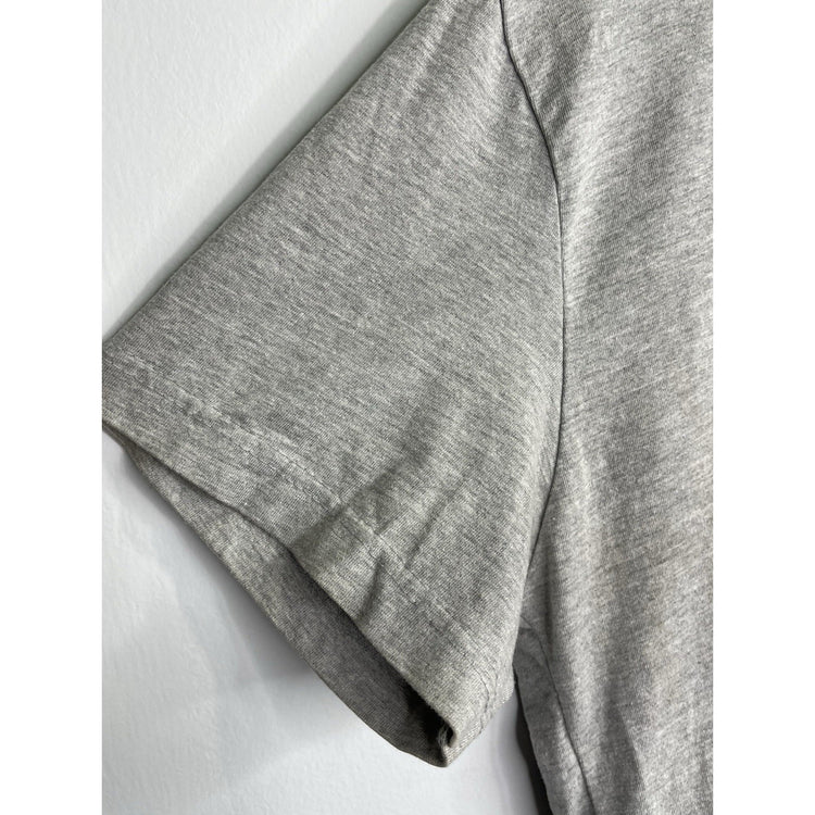 Adult Vintage Gray Embroidered Double Sided Short Sleeve Round Neck Shirt Sz XL