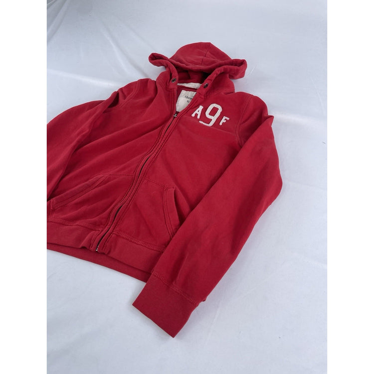 Mens Y2K Abercrombie & Fitch A9F Red Zip Up Jacket Size Medium