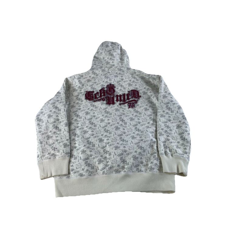 Mens Y2K Ecko Unlimited White Embroidered Zip Up Jacket Size Medium