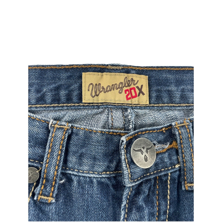 Men’s Wrangler 20X Vintage Bootcut Blue Jeans Size 30x36