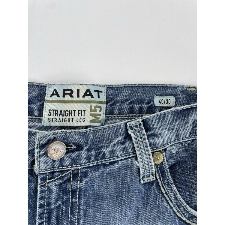 Men’s ARIAT Straight Denim Blue Jeans Size 40/30