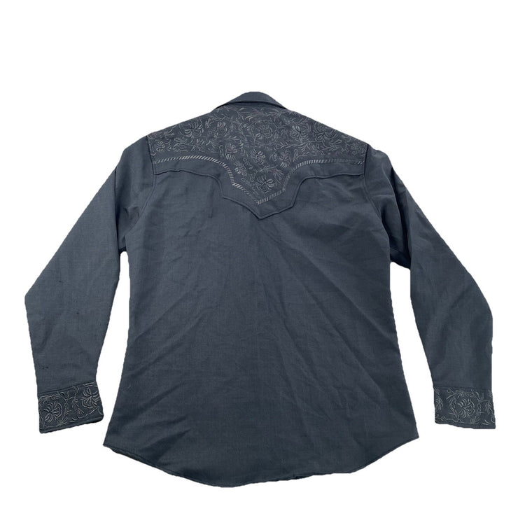Men’s J.L. Fox Original Western Gray LongSleeve SnapDown Shirt Size M