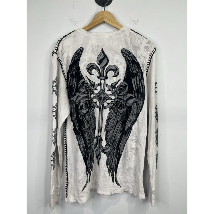 Vintage Y2K Raw State Redemption Knit Longsleeve Shirt Sz Large