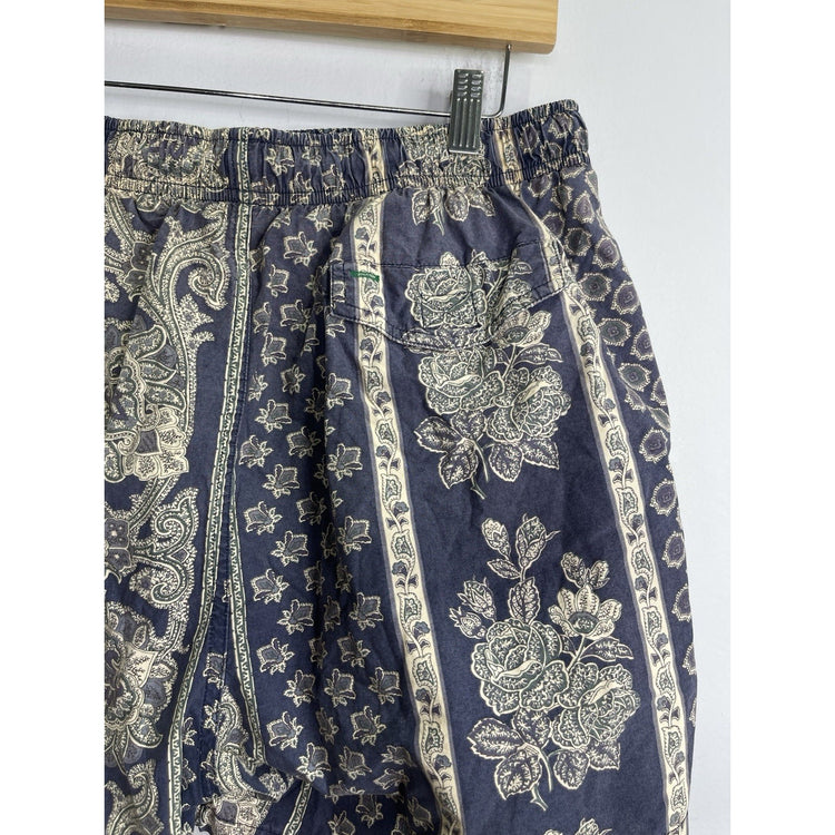 Men’s VTG Tommy Hilfiger Swim Shorts Blue Paisley Trunks Flag Logo Sz M