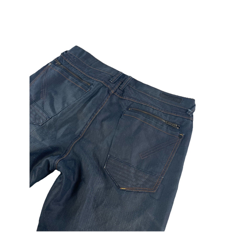 Mens Ring Of Fire Slim Straight Dark Wash Jeans Size 36x34
