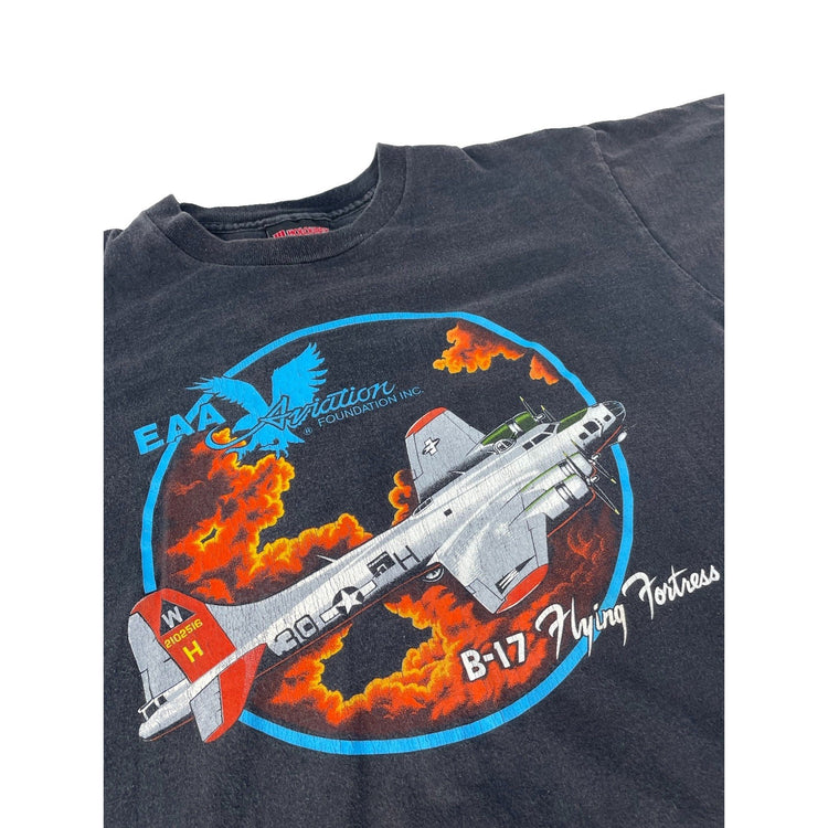 Mens Vintage EAA Aviation Foundation B-17 Bomber Aircraft Graphic T Shirt Size L