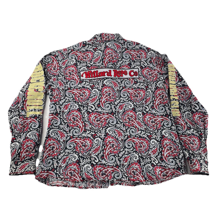 Mens Panhandle Rough Stock Western Multicolor Paisley Button-down Shirt Size L