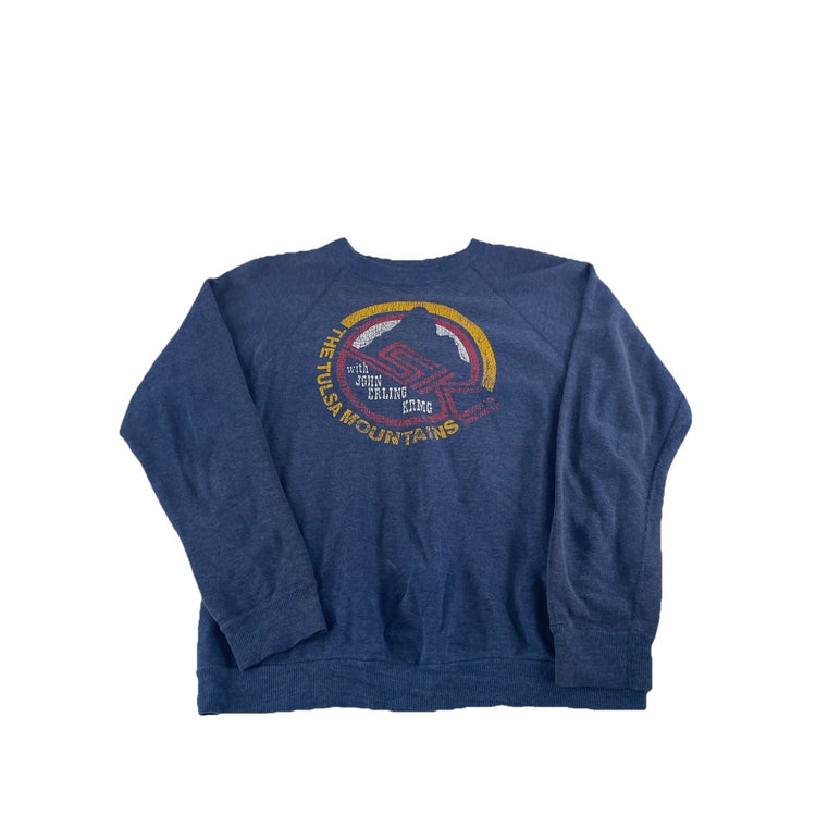 Vintage 80s/90s Sweatshirt "The Tulsa Mountains" John Erling KRMG Blue Size S