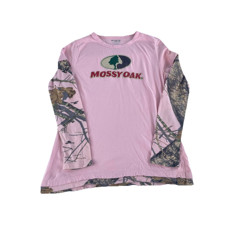 Youth Girls Mossy Oak Break-Up Infinity Camo Long Sleeve T-Shirt Pink Size XL