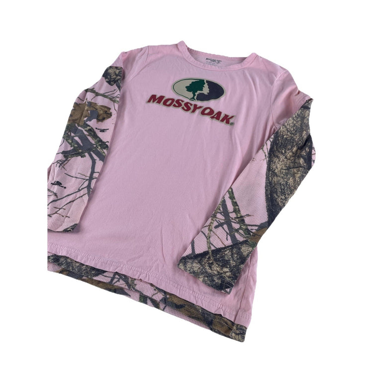 Youth Girls Mossy Oak Break-Up Infinity Camo Long Sleeve T-Shirt Pink Size XL