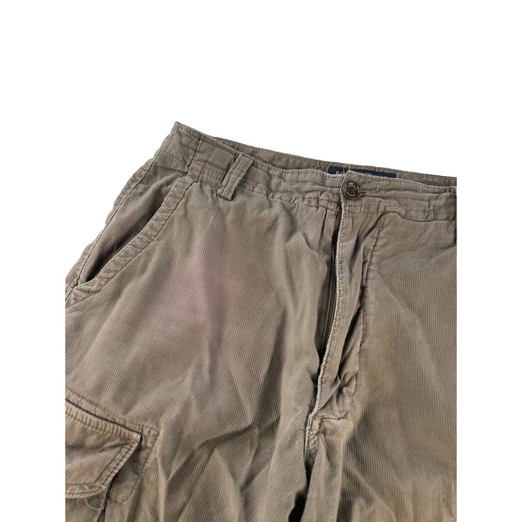 Mens Banana Republic Corduroy Cargo Shorts Brown Utility Size 32
