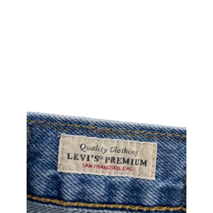 Mens Levi's Premium 569 Blue Denim Loose Straight Baggy Jean Shorts SIZE 36