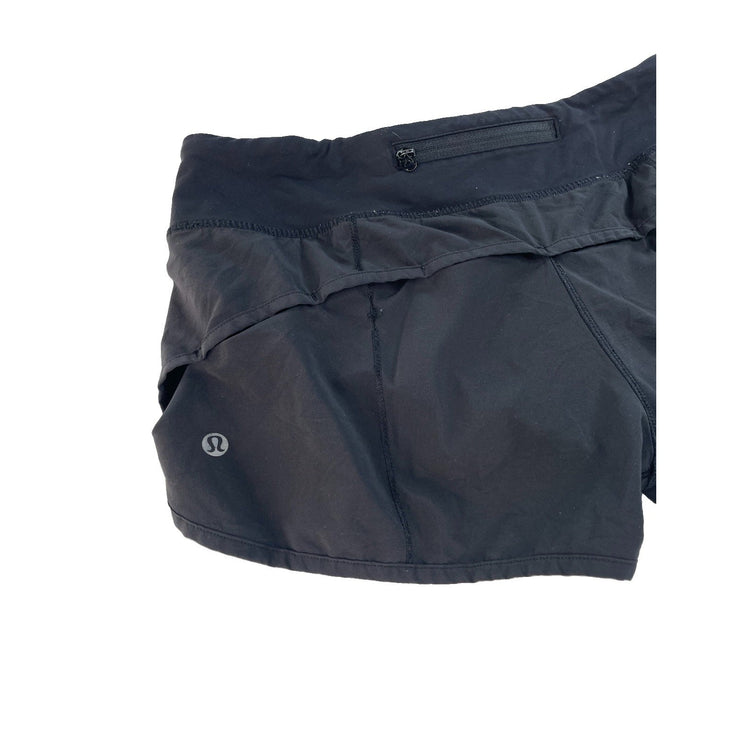 Women's Lululemon Speed Up or Track That Black Running Shorts Size 4