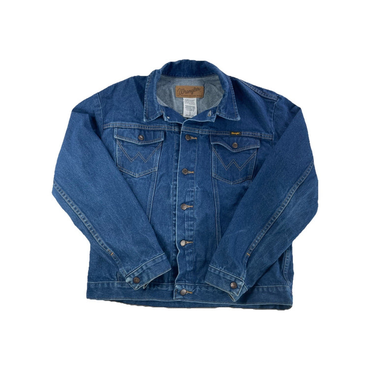Men’s Wrangler Authentic Western Cowboy Cut Unlined Denim Jacket Size LG
