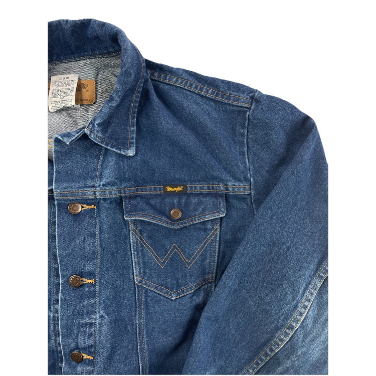 Men’s Wrangler Authentic Western Cowboy Cut Unlined Denim Jacket Size LG