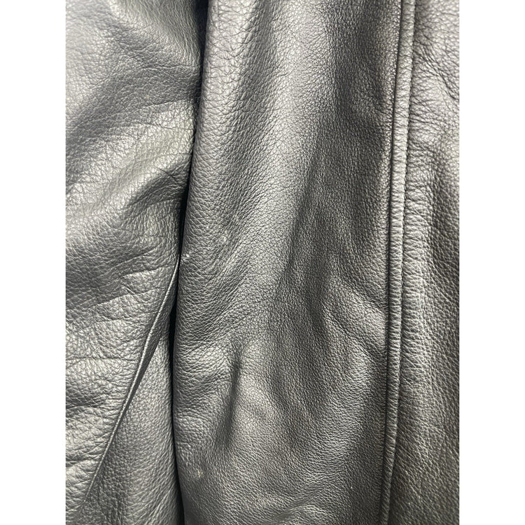 Men’s VTG Pendleton Western Wear Tribal Mount Boss Jacket Black Leather Sz Large