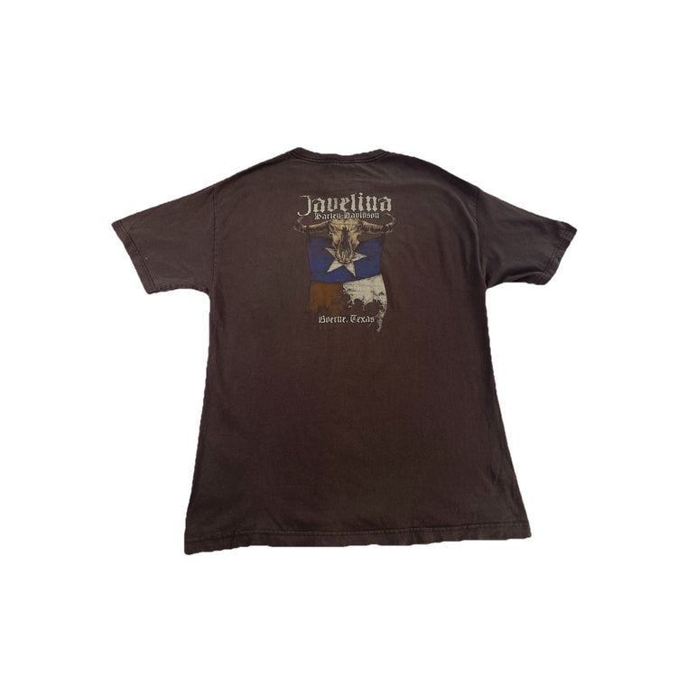 Mens Harley Davidson Motorcycle Basic Brown Graphic Tee Size L