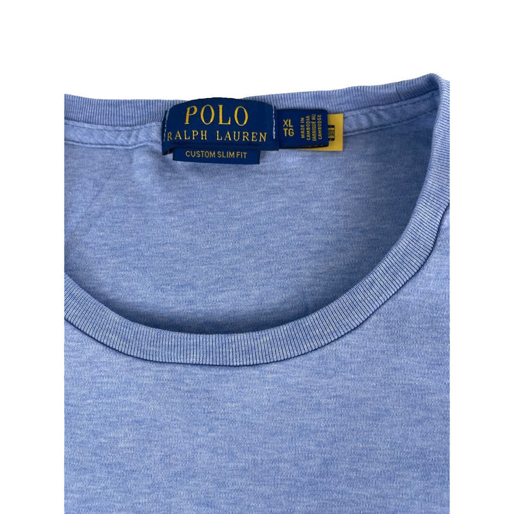 Mens Polo Ralph Lauren Heathered Baby Blue Classic T-Shirt Mini Logo Size Xl