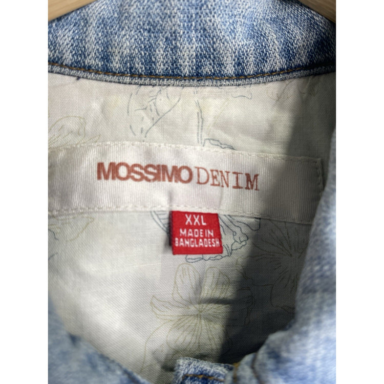 Womens Mossimo Denim Distressed Light Blue Denim Jacket Size 2XL